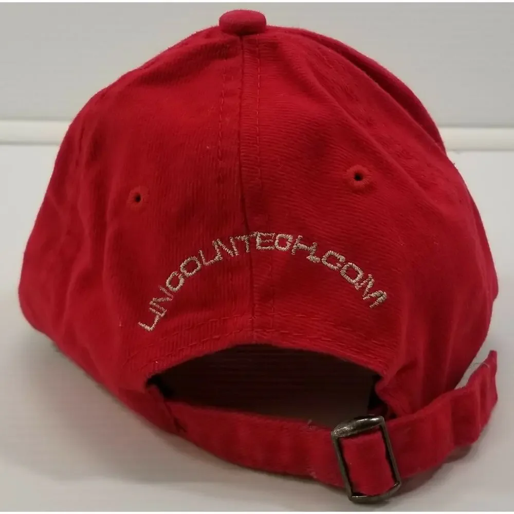 N) Power Tech Lincoln Tech Adjustable Red Baseball Cap Cotton Hat